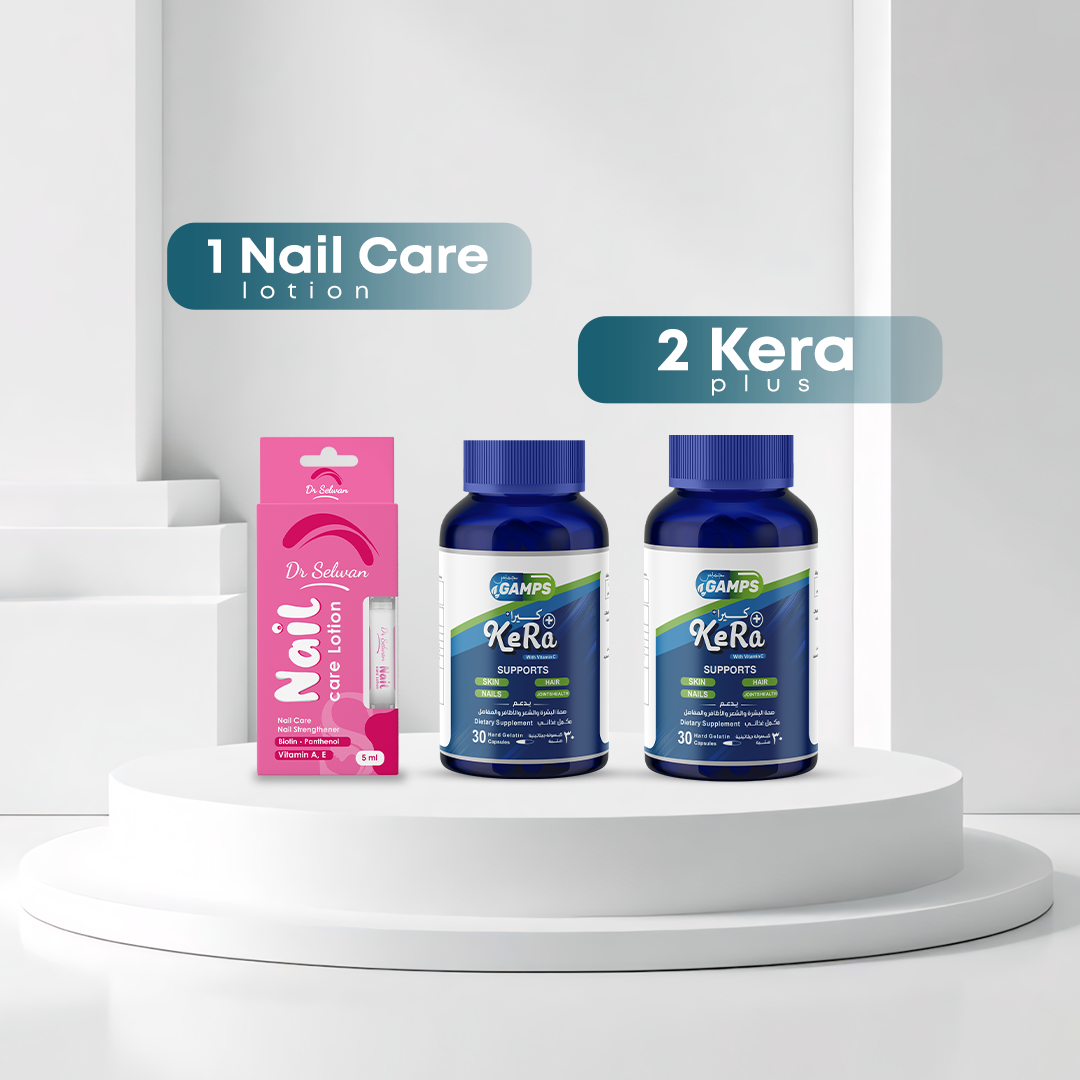 2 KeRa plus+Nail lotion ( لعلاج ضعف الشعر والضوافر والبشرة )