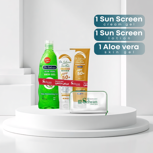 Dr Selwan SunScreen Lotion 50GM + SunScreen Gel 50GM + Aloe VeraGel 250GM