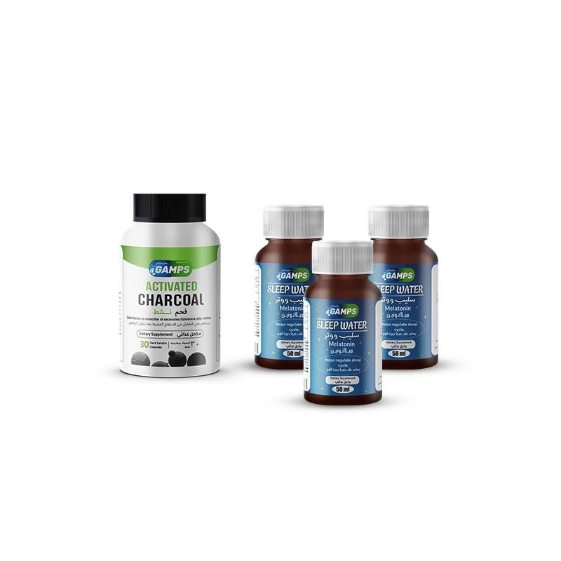 باندل 3 أسليب ووتر + 1 فحم نشط للهضم