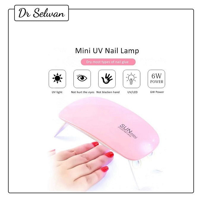 Sunmini 6W LED UV Dryer Nail Lamp Light Mini Portable Nail Dryer Gel Nail Art Tool