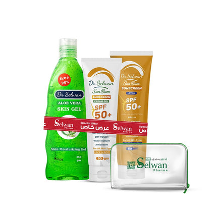 Dr Selwan SunScreen Lotion 50GM + SunScreen Gel 50GM + Aloe VeraGel 250GM