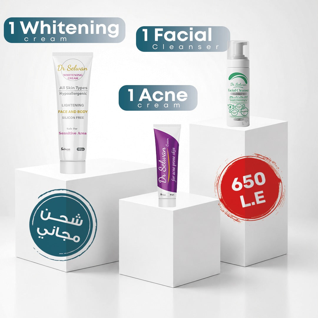 1 whitening + 1 cleanser + 1 acne