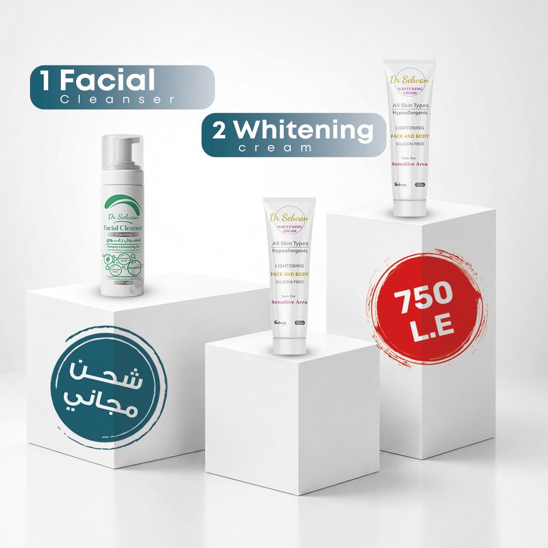 1 cleanser + 2 whitening