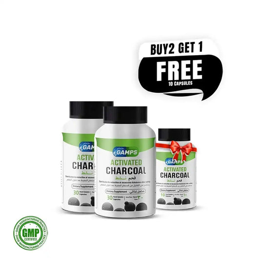 Buy 2 pieces of Gamps Charcoal 30 Cap. and Get free 10 Cap.