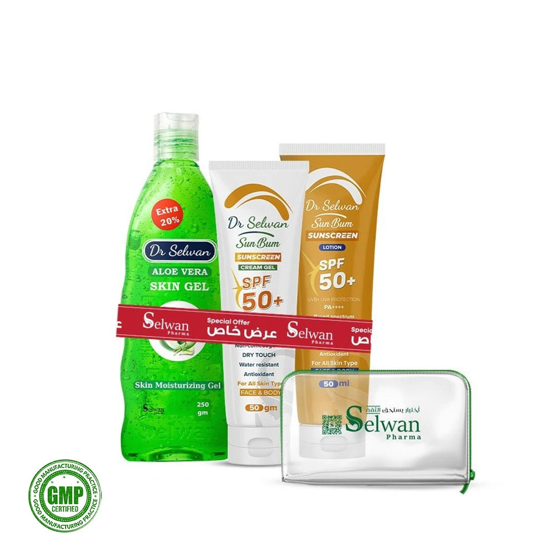 Dr Selwan SunScreen Lotion 50GM + SunScreen Gel 50GM + Aloe VeraGel 250GM