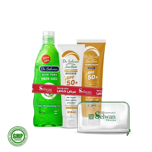 Dr Selwan SunScreen Lotion 50GM + SunScreen Gel 50GM + Aloe VeraGel 250GM